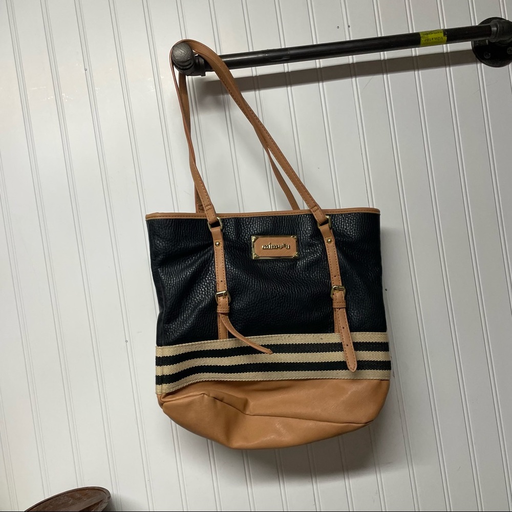 Mimosa Tan abs Black Striped Purse